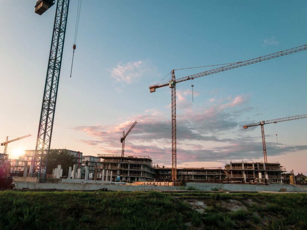 Construction site at Sunset