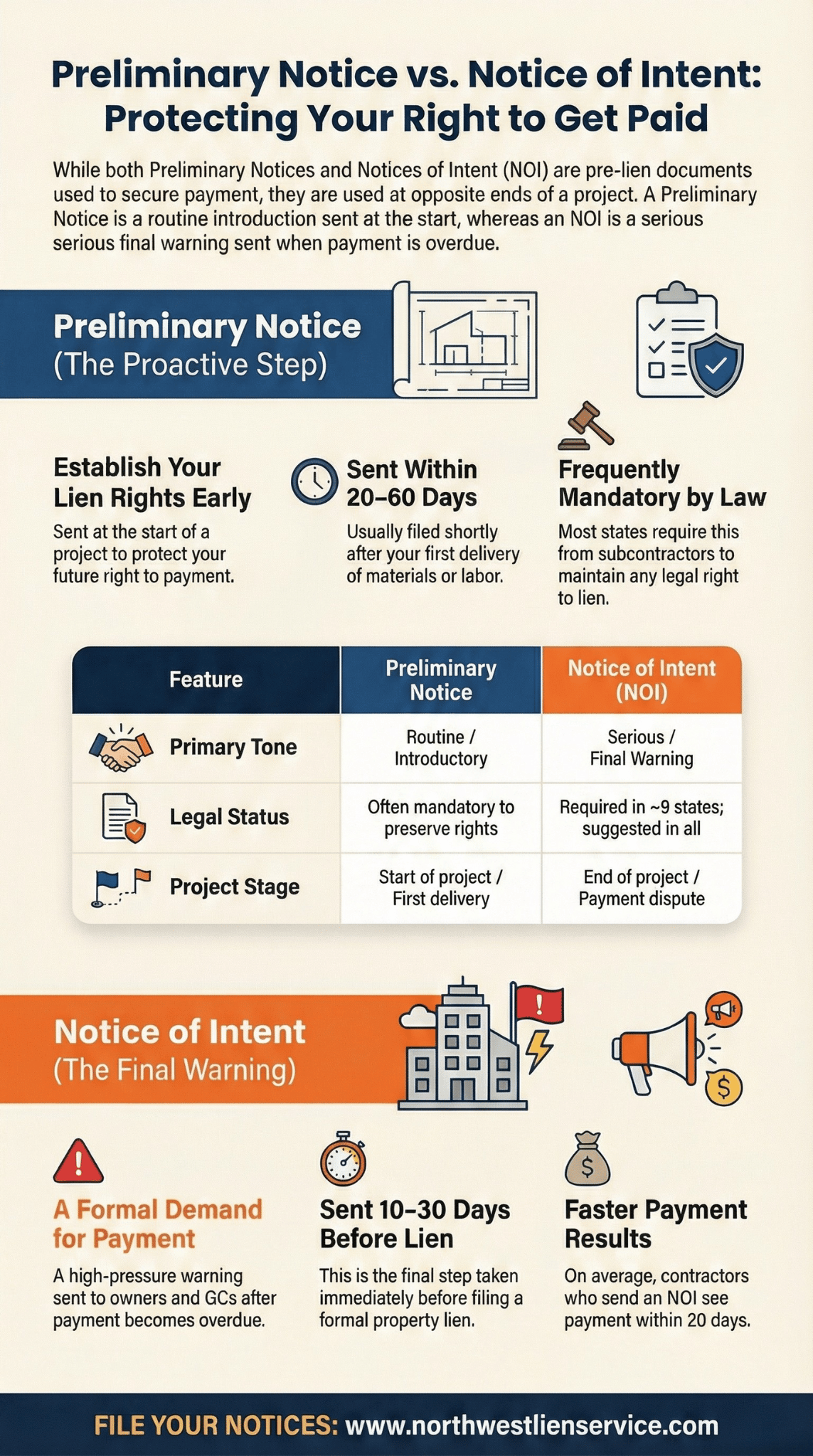 Difference Between a Preliminary Notice and a Notice of Intent