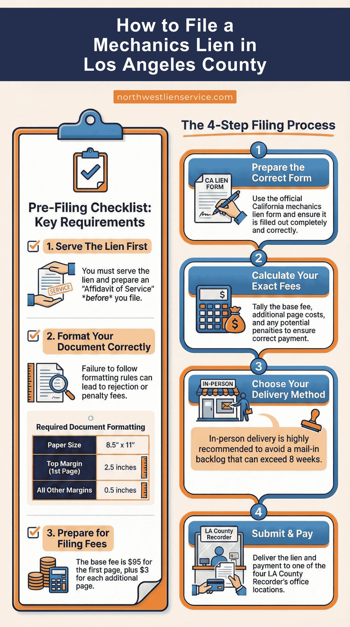 How to File Your Mechanics Lien in Los Angeles County infographics